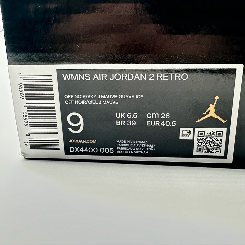 Women’s Nike Air Jordan 2 Retro Off Noir Sky K Mauve DX4400 005 Size 8 - Picture 10 of 14